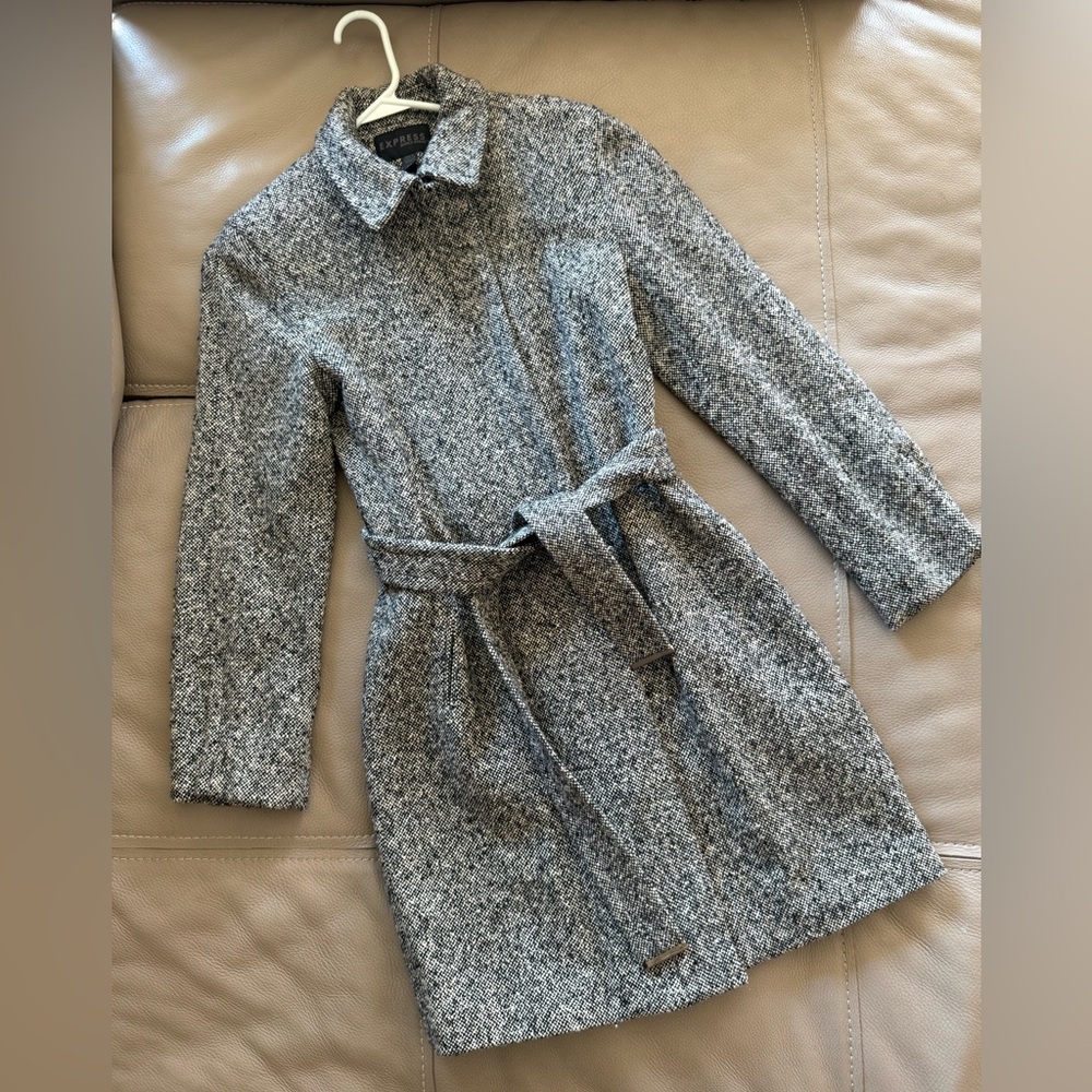 EUC Express Vintage Wool Trench Coat Size 1/2 - Picture 1 of 6